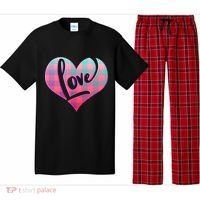 Buffalo Plaid Love Heart Valentines Day Pajama Set thumb 0