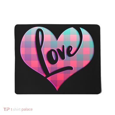 Buffalo Plaid Love Heart Valentines Day Mousepad