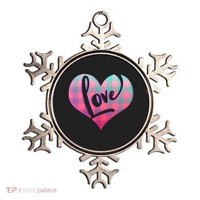 Buffalo Plaid Love Heart Valentines Day Ornament