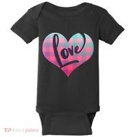 Buffalo Plaid Love Heart Valentines Day Baby Bodysuit thumb 0