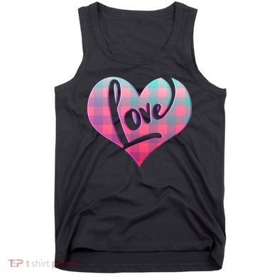 Buffalo Plaid Love Heart Valentines Day Tank Top