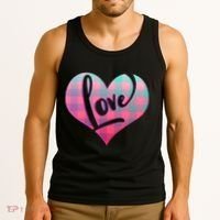 Buffalo Plaid Love Heart Valentines Day Tank Top thumb 3