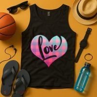 Buffalo Plaid Love Heart Valentines Day Tank Top thumb 4