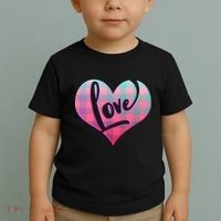 Buffalo Plaid Love Heart Valentines Day Toddler T-Shirt thumb 2