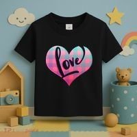 Buffalo Plaid Love Heart Valentines Day Toddler T-Shirt thumb 3