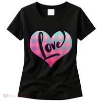 Buffalo Plaid Love Heart Valentines Day Women's T-Shirt thumb 0