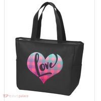 Buffalo Plaid Love Heart Valentines Day Tote Bag thumb 3