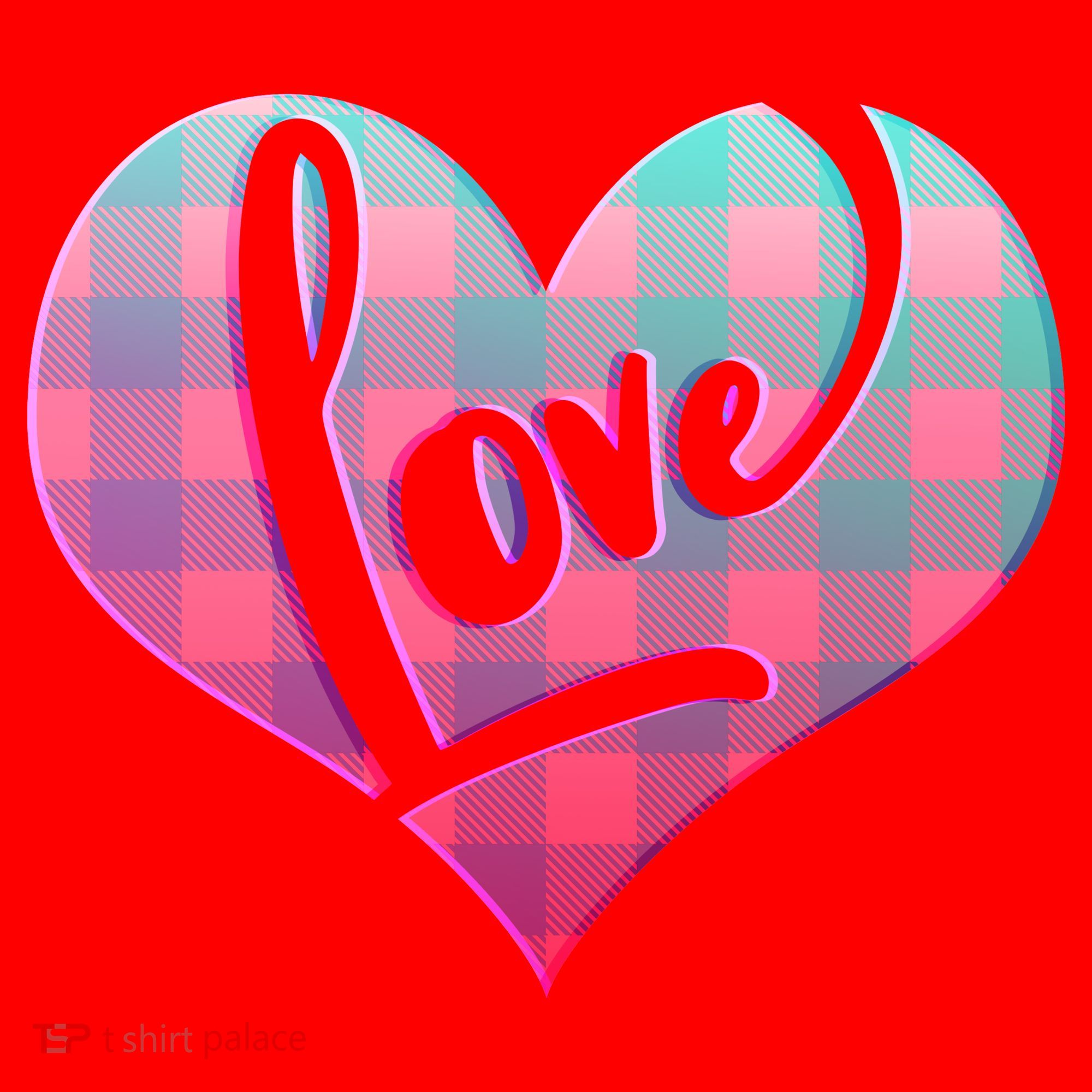 Buffalo Plaid Love Heart Valentines Day Santa Hat