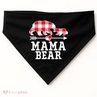 Buffalo Plaid Mama Bear USA-Made Doggie Bandana thumb 0