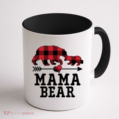 Buffalo Plaid Mama Bear Coffee Mug back