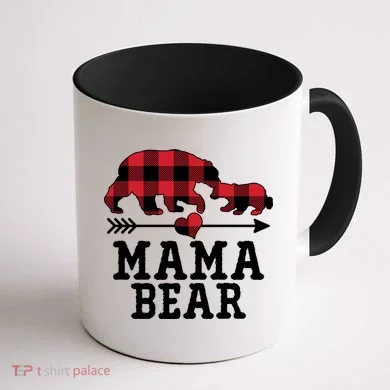 Buffalo Plaid Mama Bear Coffee Mug back