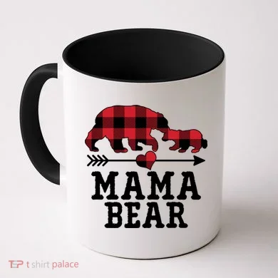 Buffalo Plaid Mama Bear Coffee Mug