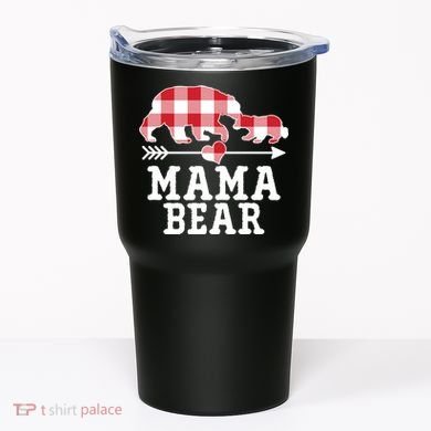 Buffalo Plaid Mama Bear Tumbler