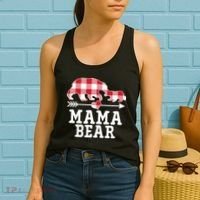 Buffalo Plaid Mama Bear Women's Tank Top thumb 2