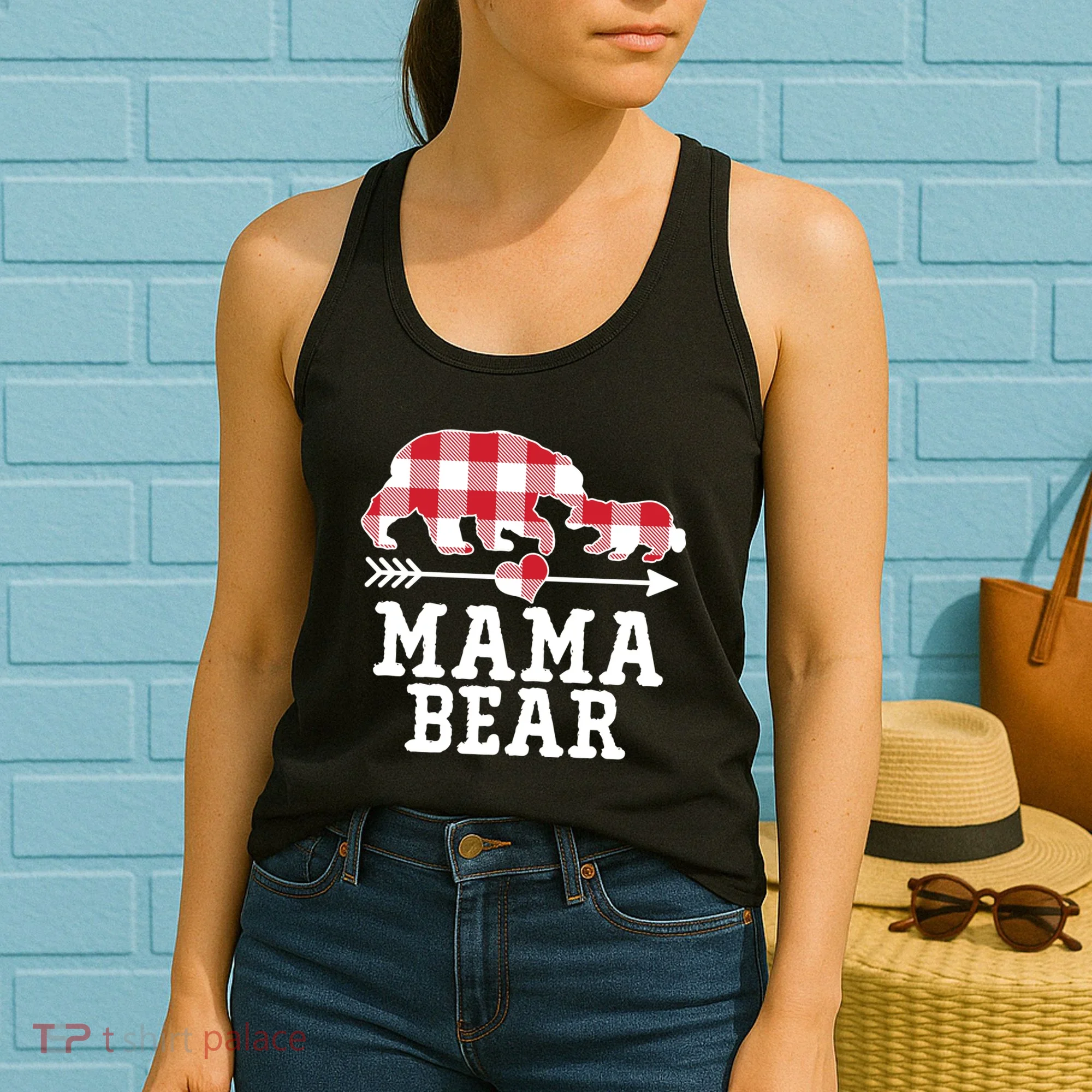 Buffalo Plaid Mama Bear Women's Tank Top