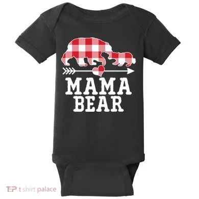 Buffalo Plaid Mama Bear Baby Bodysuit
