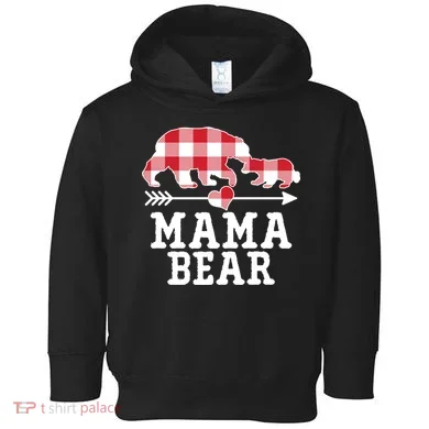 Buffalo Plaid Mama Bear Toddler Hoodie