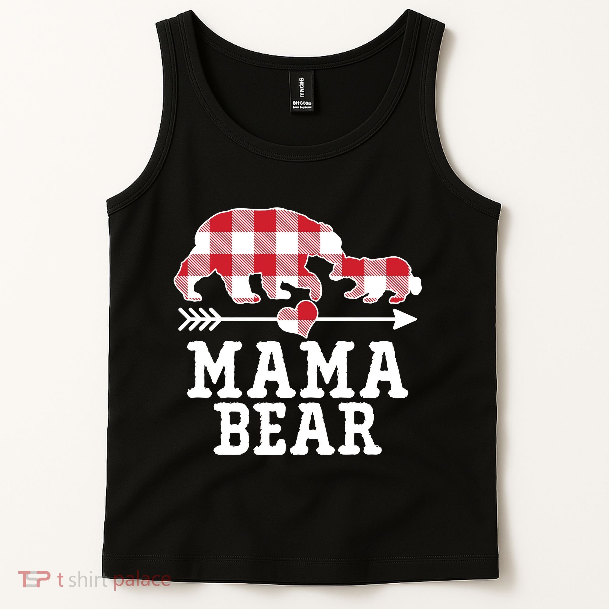 Buffalo Plaid Mama Bear Tank Top