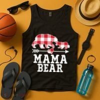 Buffalo Plaid Mama Bear Tank Top thumb 4