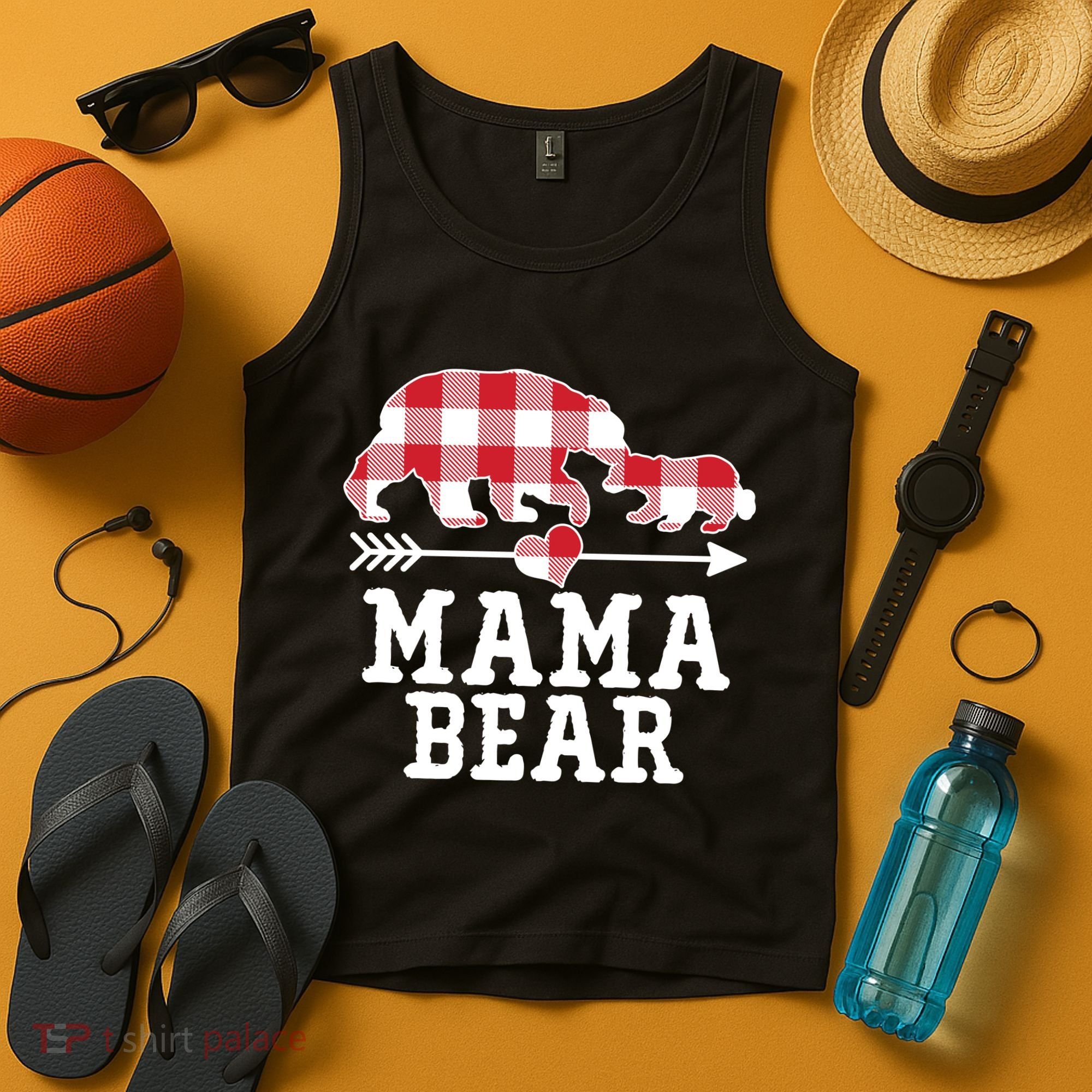 Buffalo Plaid Mama Bear Tank Top