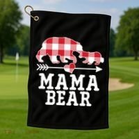 Buffalo Plaid Mama Bear Golf Towel thumb 1