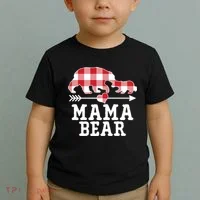 Buffalo Plaid Mama Bear Toddler T-Shirt thumb 2