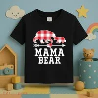 Buffalo Plaid Mama Bear Toddler T-Shirt thumb 3