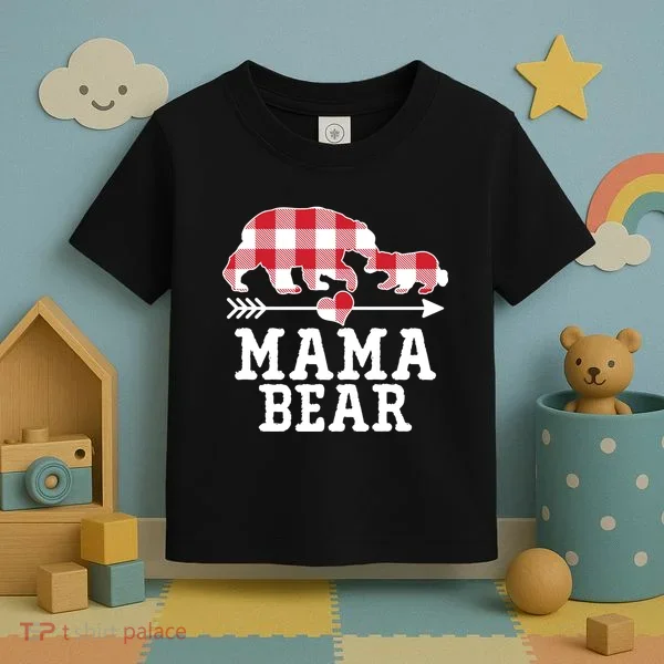 Buffalo Plaid Mama Bear Toddler T-Shirt