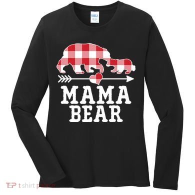 Buffalo Plaid Mama Bear Women's Long Sleeve Shirt