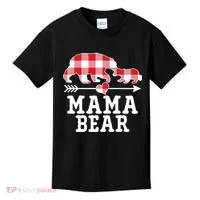 Buffalo Plaid Mama Bear Kids T-Shirt thumb 0