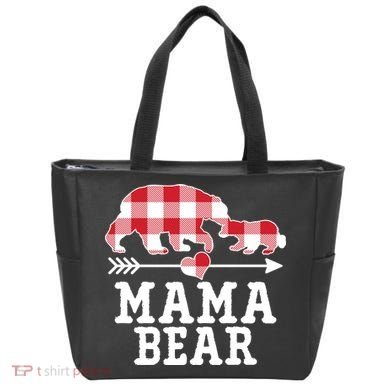Buffalo Plaid Mama Bear Tote Bag