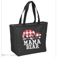 Buffalo Plaid Mama Bear Tote Bag thumb 2