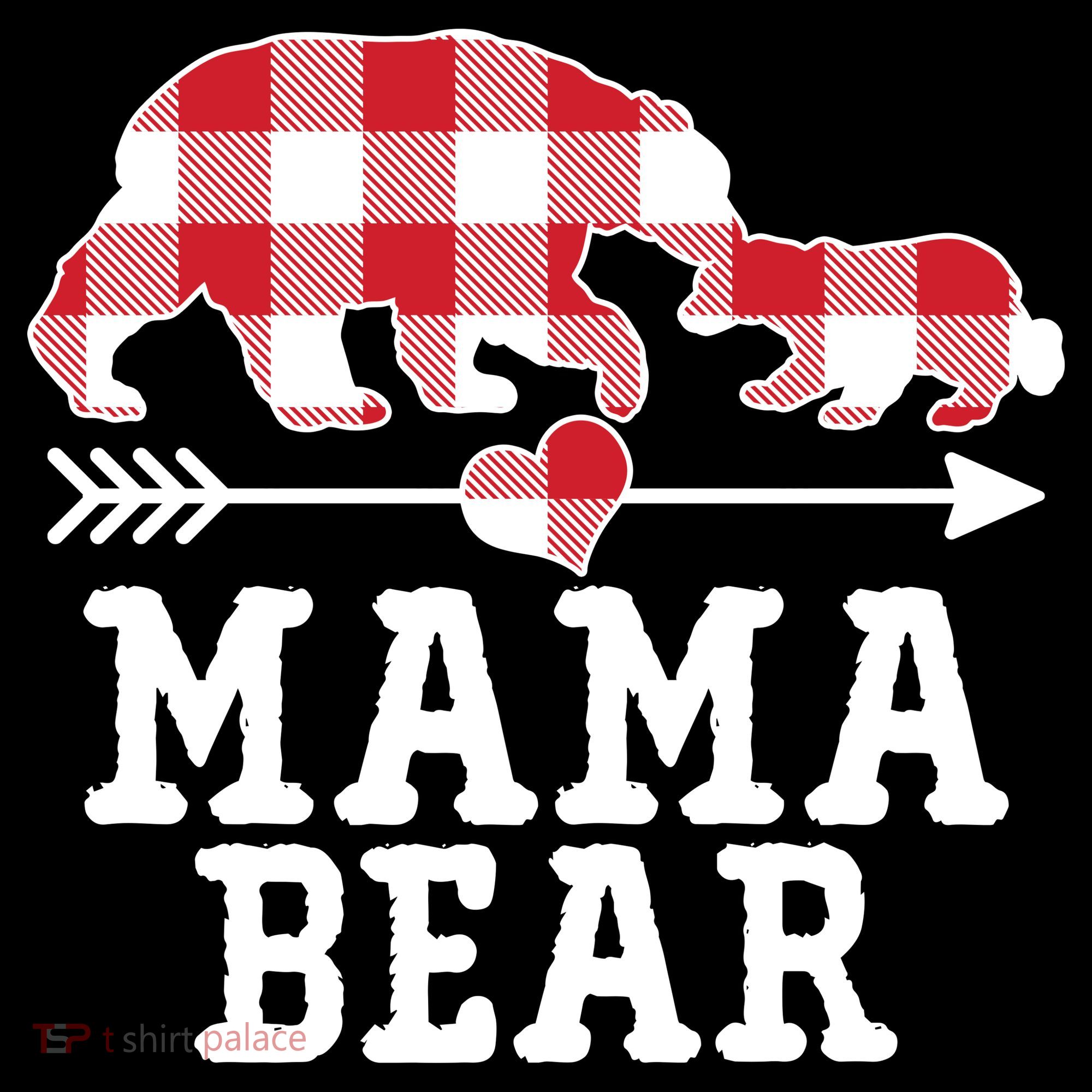 Buffalo Plaid Mama Bear Tote Bag