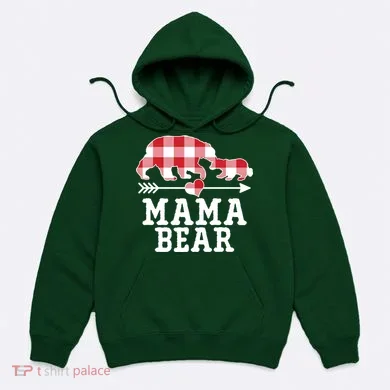 Buffalo Plaid Mama Bear Hoodie