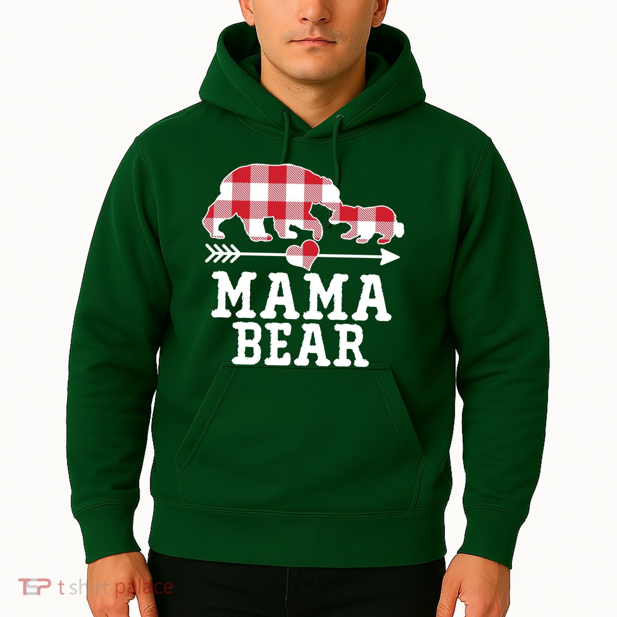 Buffalo Plaid Mama Bear Hoodie