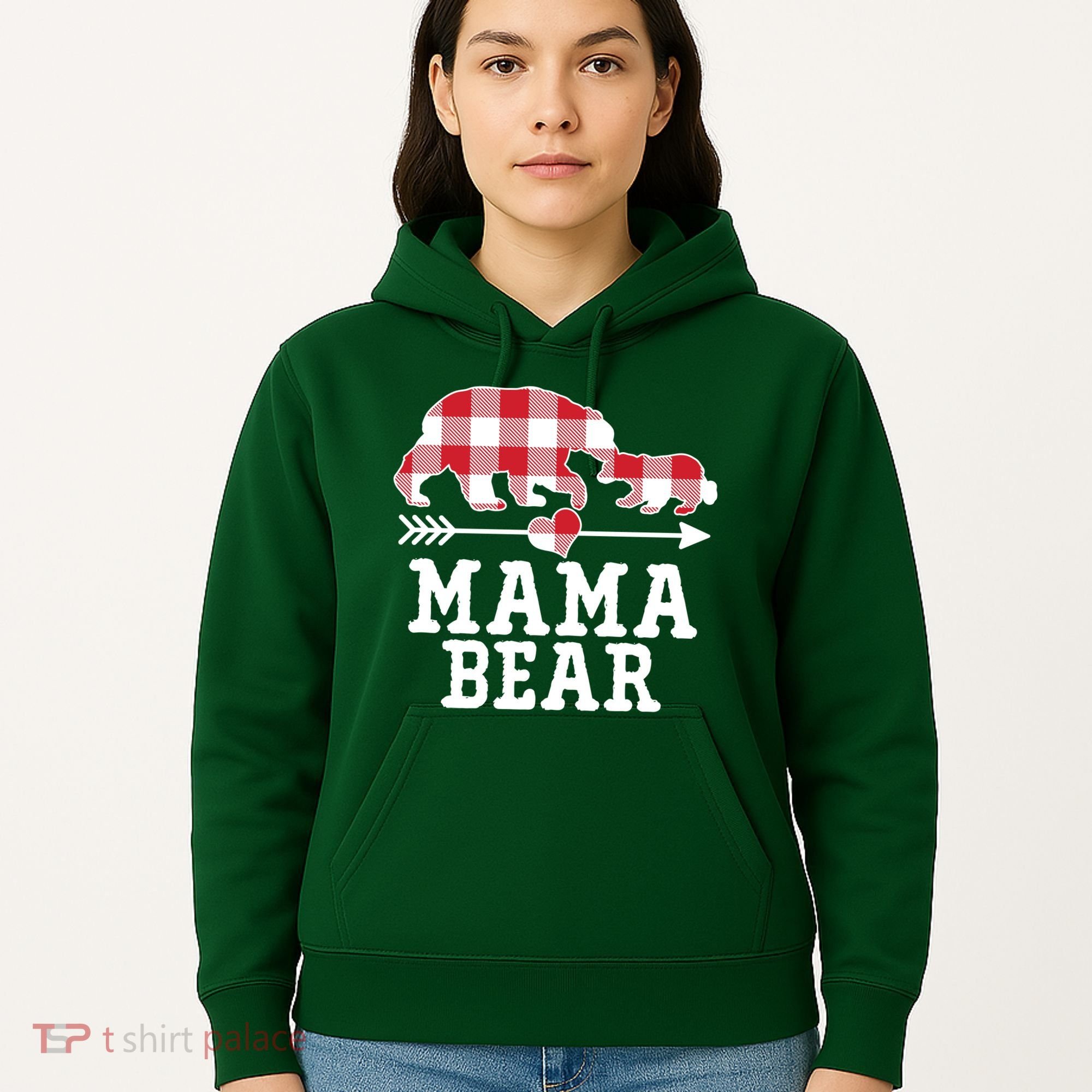 Buffalo Plaid Mama Bear Hoodie