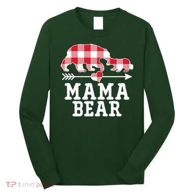 Buffalo Plaid Mama Bear Long Sleeve Shirt