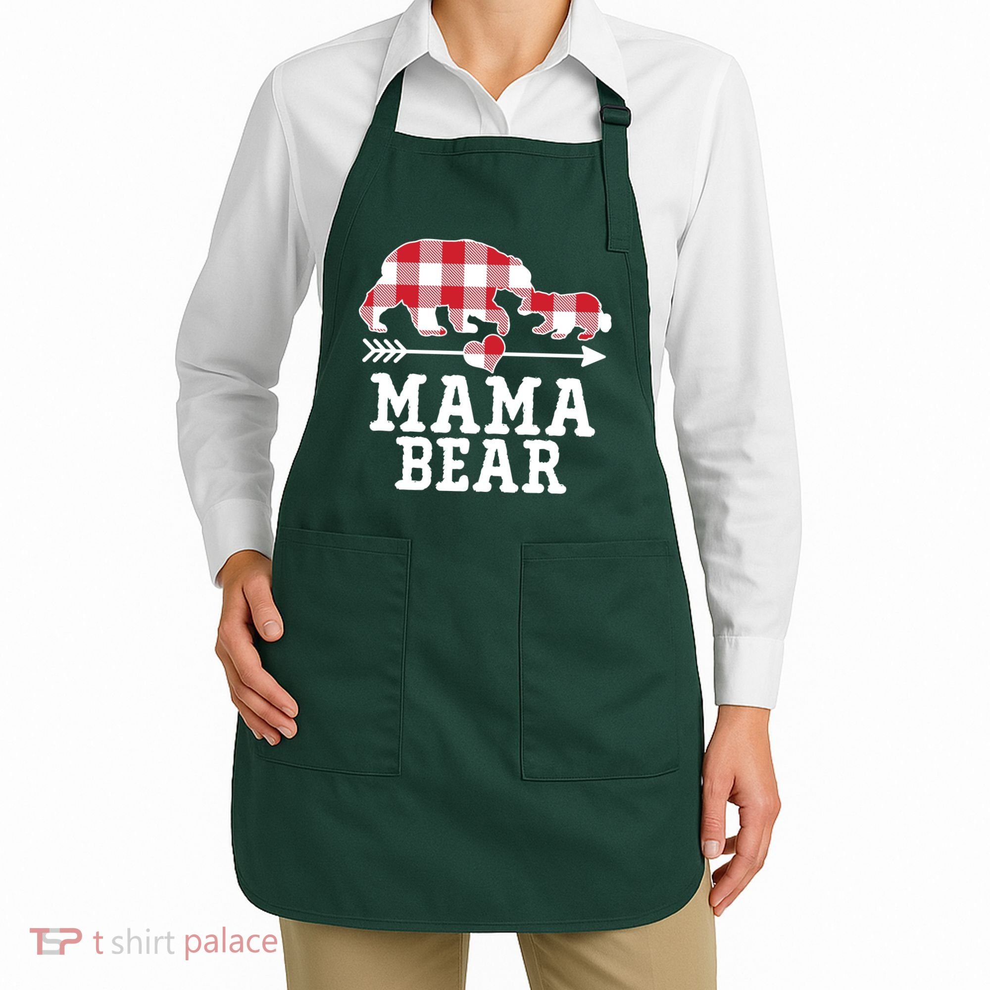 Buffalo Plaid Mama Bear Apron