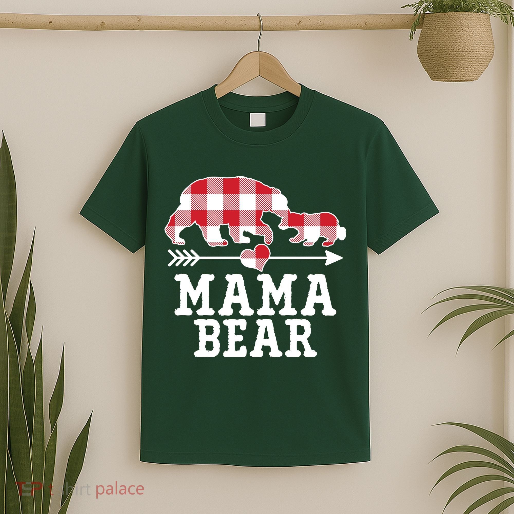 Buffalo Plaid Mama Bear T-Shirt