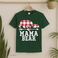 Buffalo Plaid Mama Bear T-Shirt thumb 2