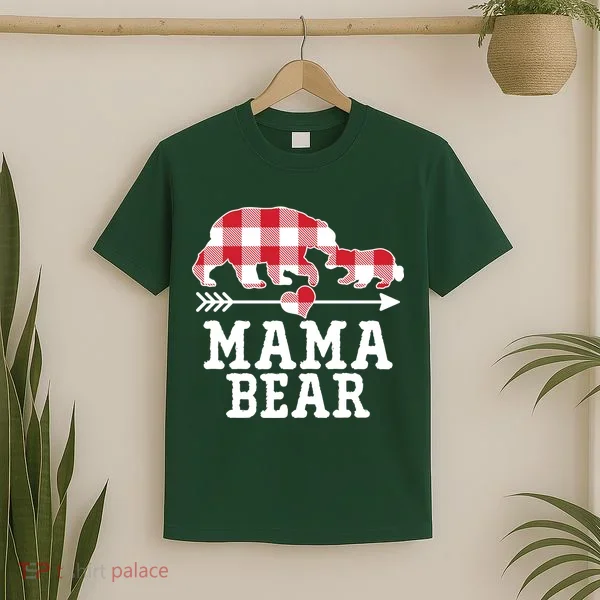 Buffalo Plaid Mama Bear T-Shirt
