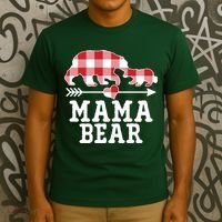 Buffalo Plaid Mama Bear T-Shirt thumb 3