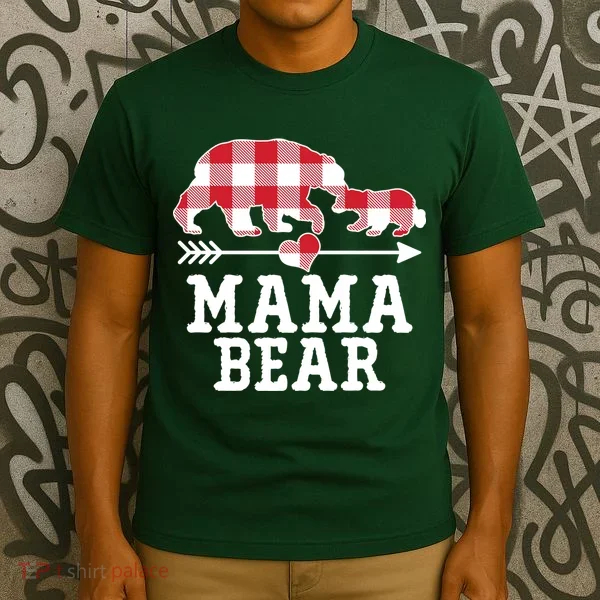 Buffalo Plaid Mama Bear T-Shirt