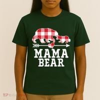 Buffalo Plaid Mama Bear T-Shirt thumb 4
