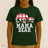 Buffalo Plaid Mama Bear T-Shirt thumb 4