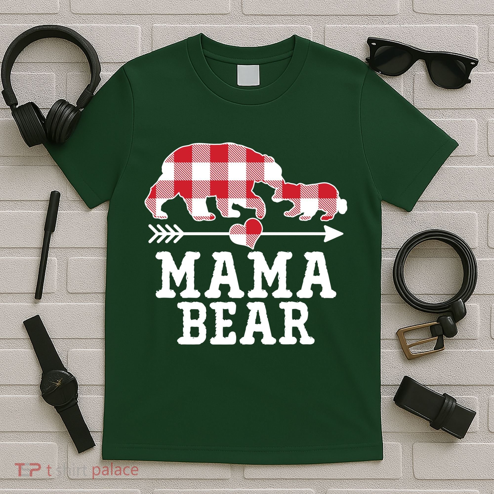 Buffalo Plaid Mama Bear T-Shirt