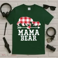 Buffalo Plaid Mama Bear T-Shirt thumb 5