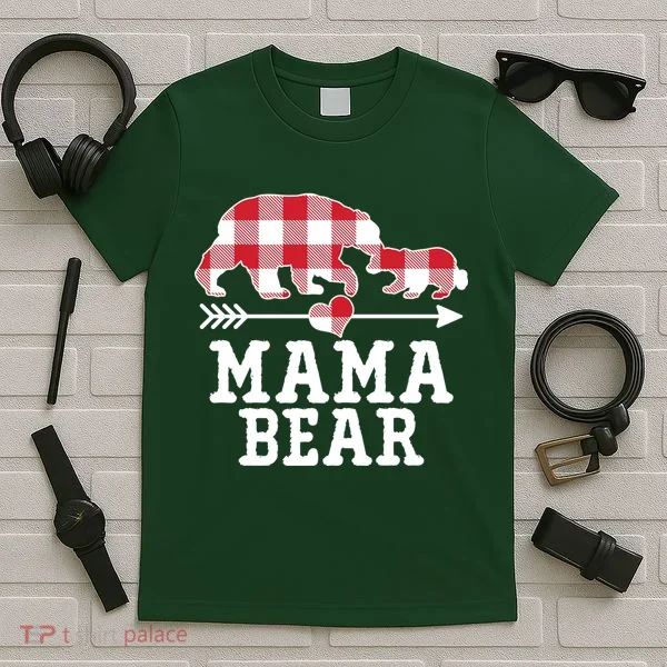 Buffalo Plaid Mama Bear T-Shirt