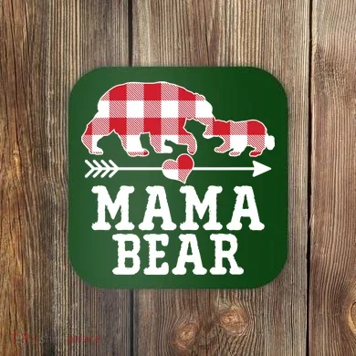 Buffalo Plaid Mama Bear Coaster
