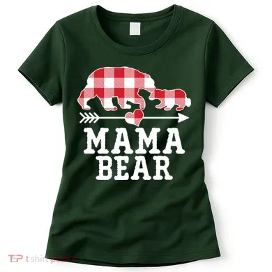 Buffalo Plaid Mama Bear Women's T-Shirt